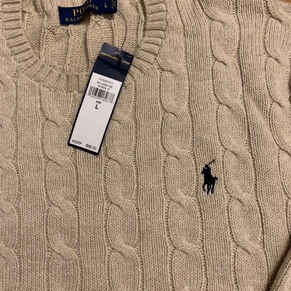 MensLrg. Oatmeal colored, Polo sweater - Picture 3 of 5
